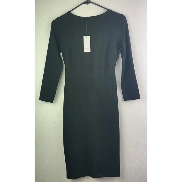 MYNE Ashley Ann Dress Cutout Ponte BodyCon DRESS Size 6 BLACK  New - Picture 3 of 13